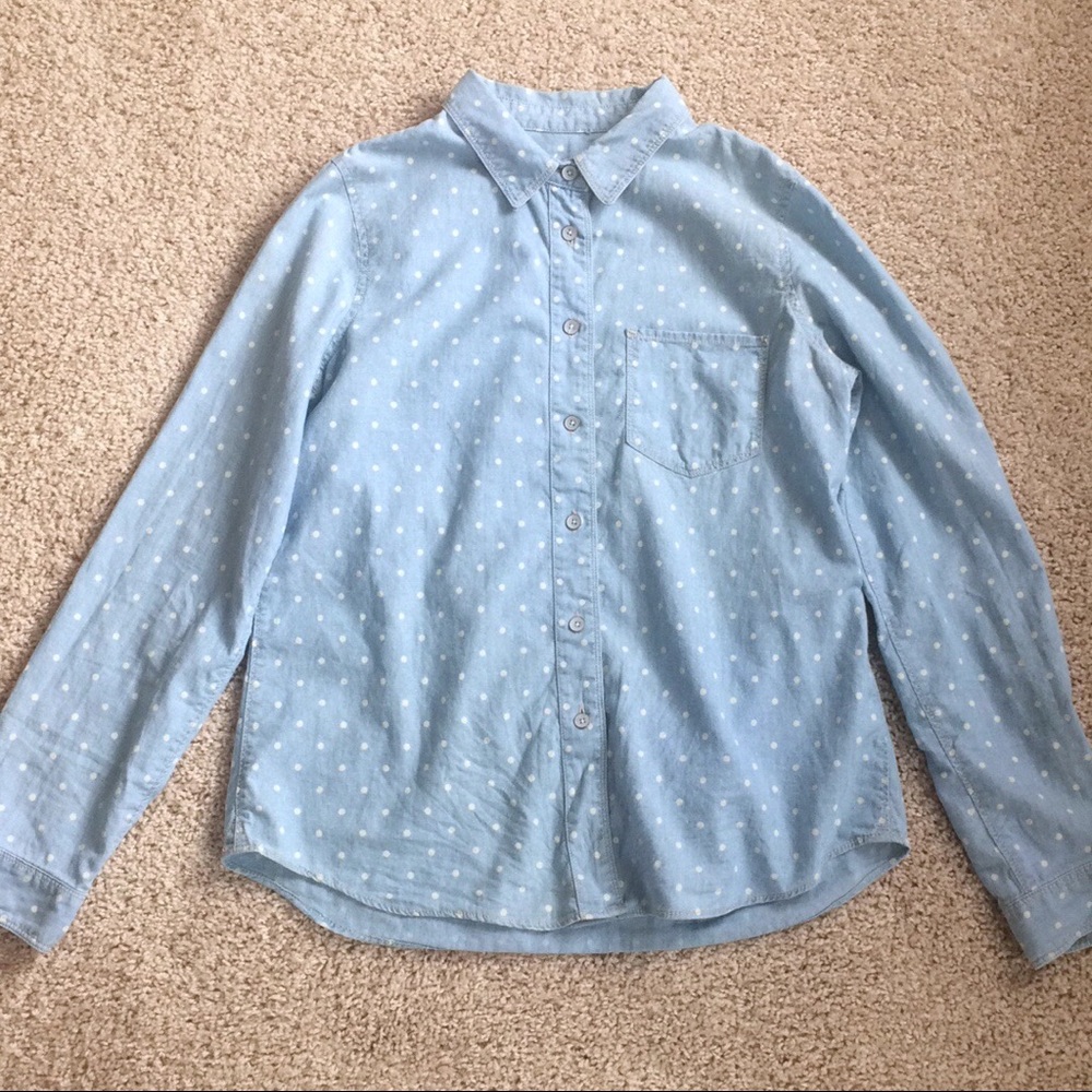 Madewell pok dot denim shirt，small